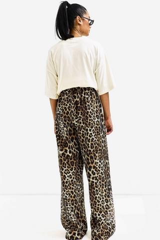 Leopard Print Wide Leg Pants