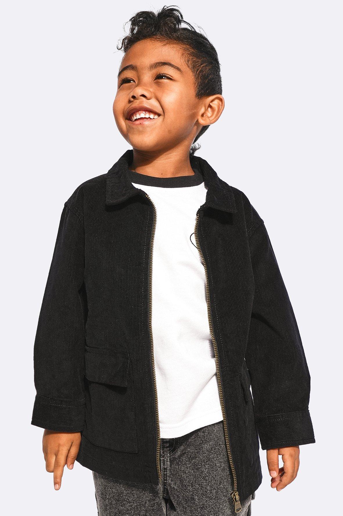 Snap Front Hooded Corduroy Shacket