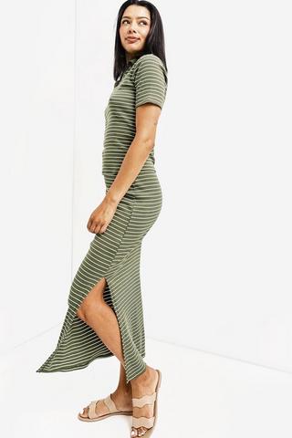 Stripe Midi Skirt