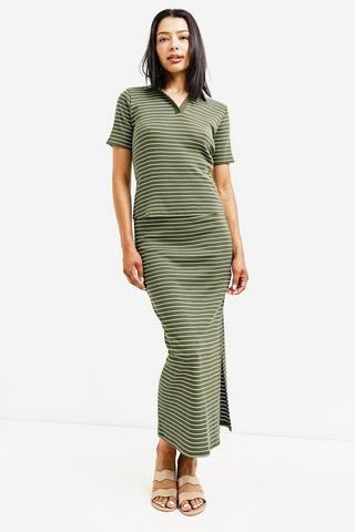 Stripe Midi Skirt