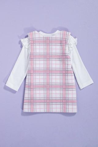 Check Pinafore Dress And T-Shirt Set