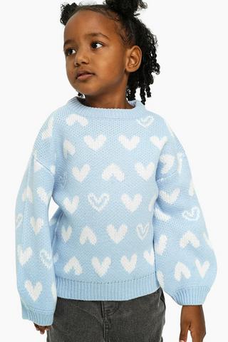 Heart Crew Neck Knit