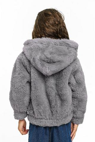 Faux Fur Hooded Bomber Jacket
