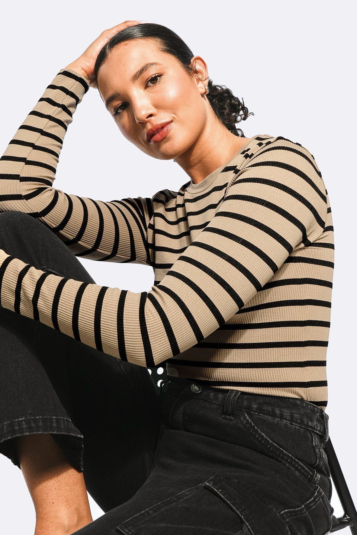 Seamless Stripe Long Sleeve Top