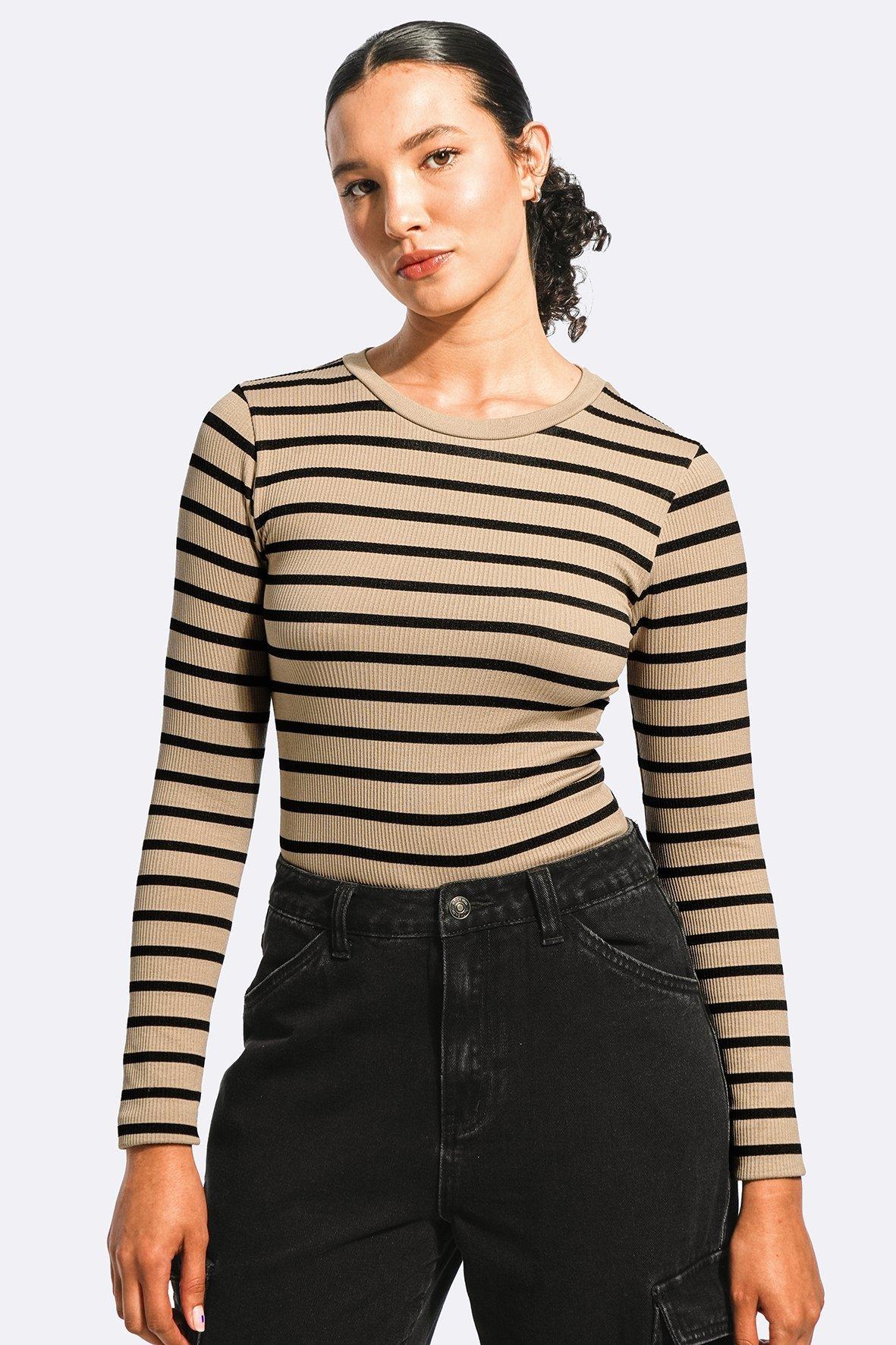 Seamless Stripe Long Sleeve Top