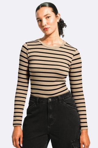 Seamless Stripe Long Sleeve Top