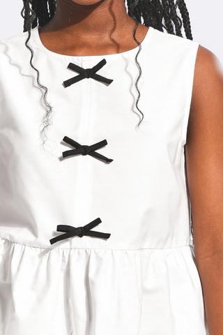 Bow Sleeveless Peplum Top