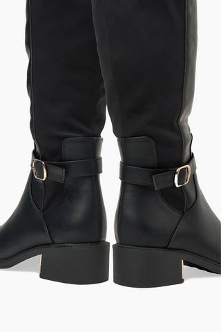 Buckle Detail High Leg Boot