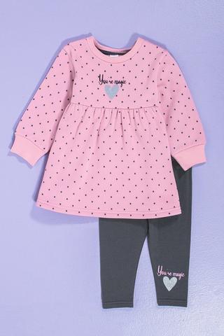 Polka Dot Dress And Leggings Set