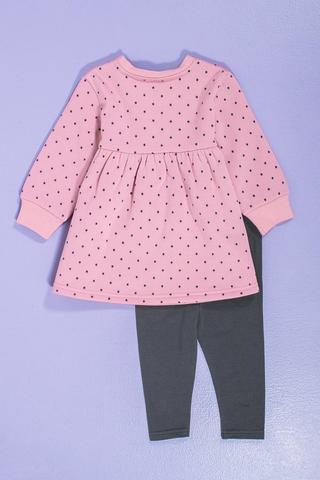 Polka Dot Dress And Leggings Set