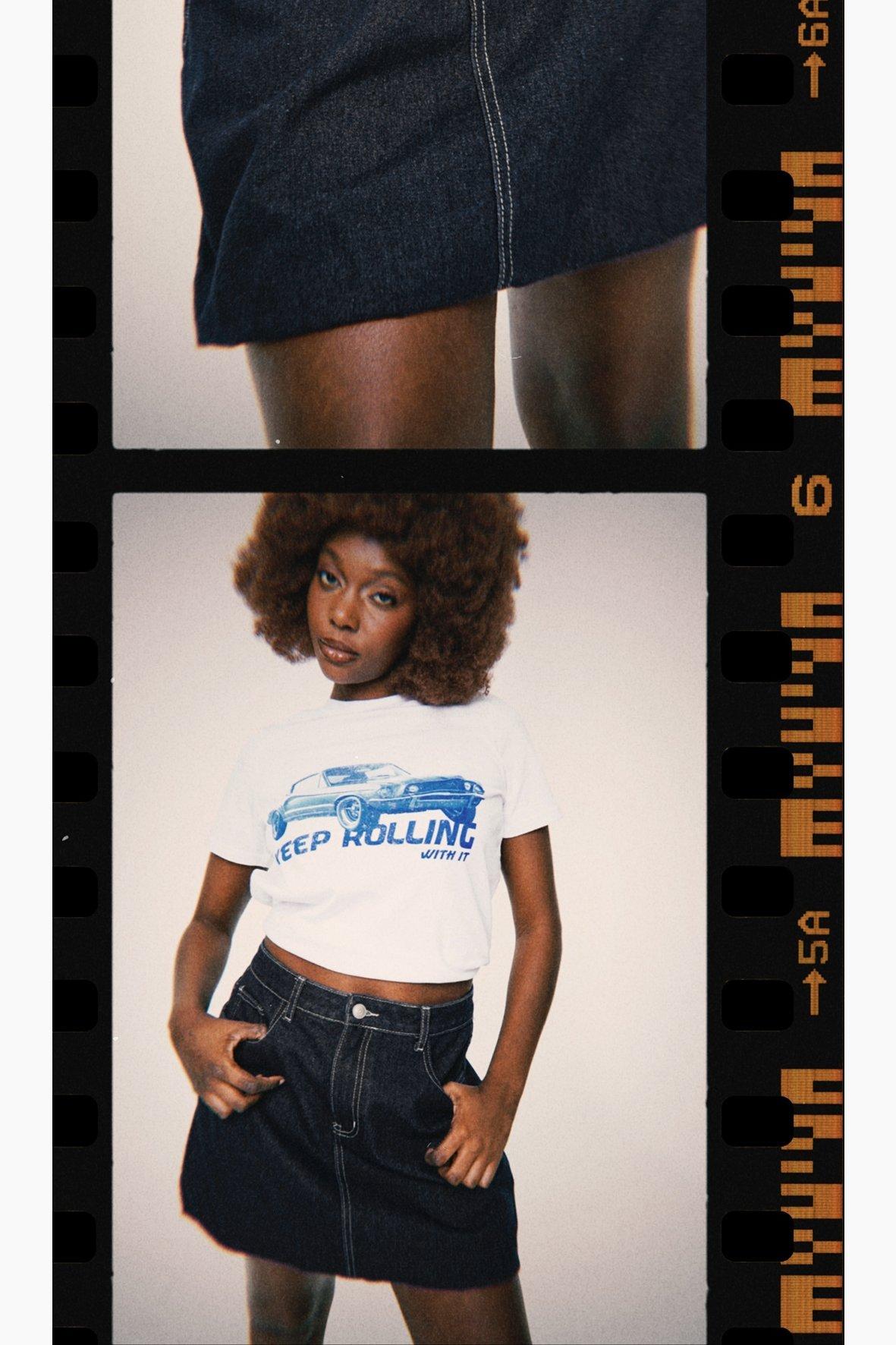 Denim Bubble Skirt