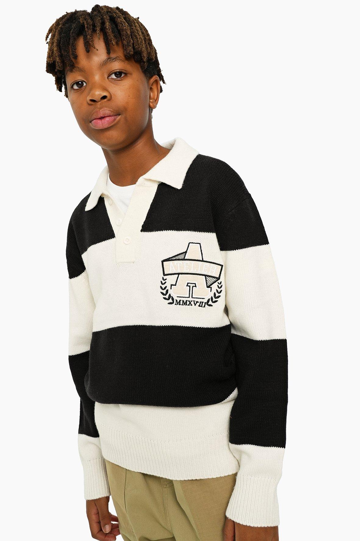 Stripe Long Sleeve Knit Golfer