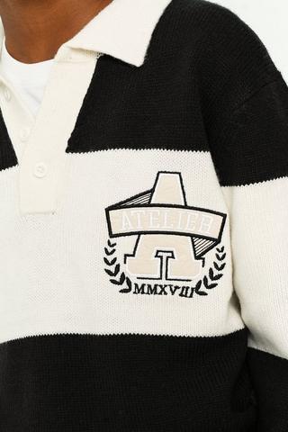 Stripe Long Sleeve Knit Golfer