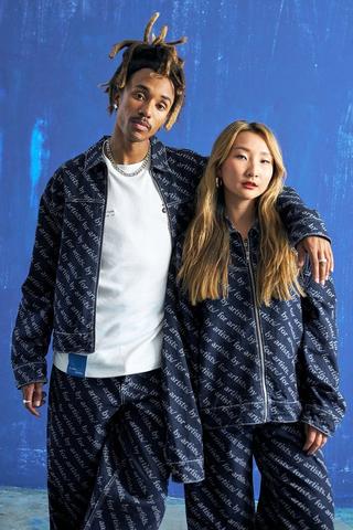 Artclub and Friends Burnout Laser Print Denim Jacket
