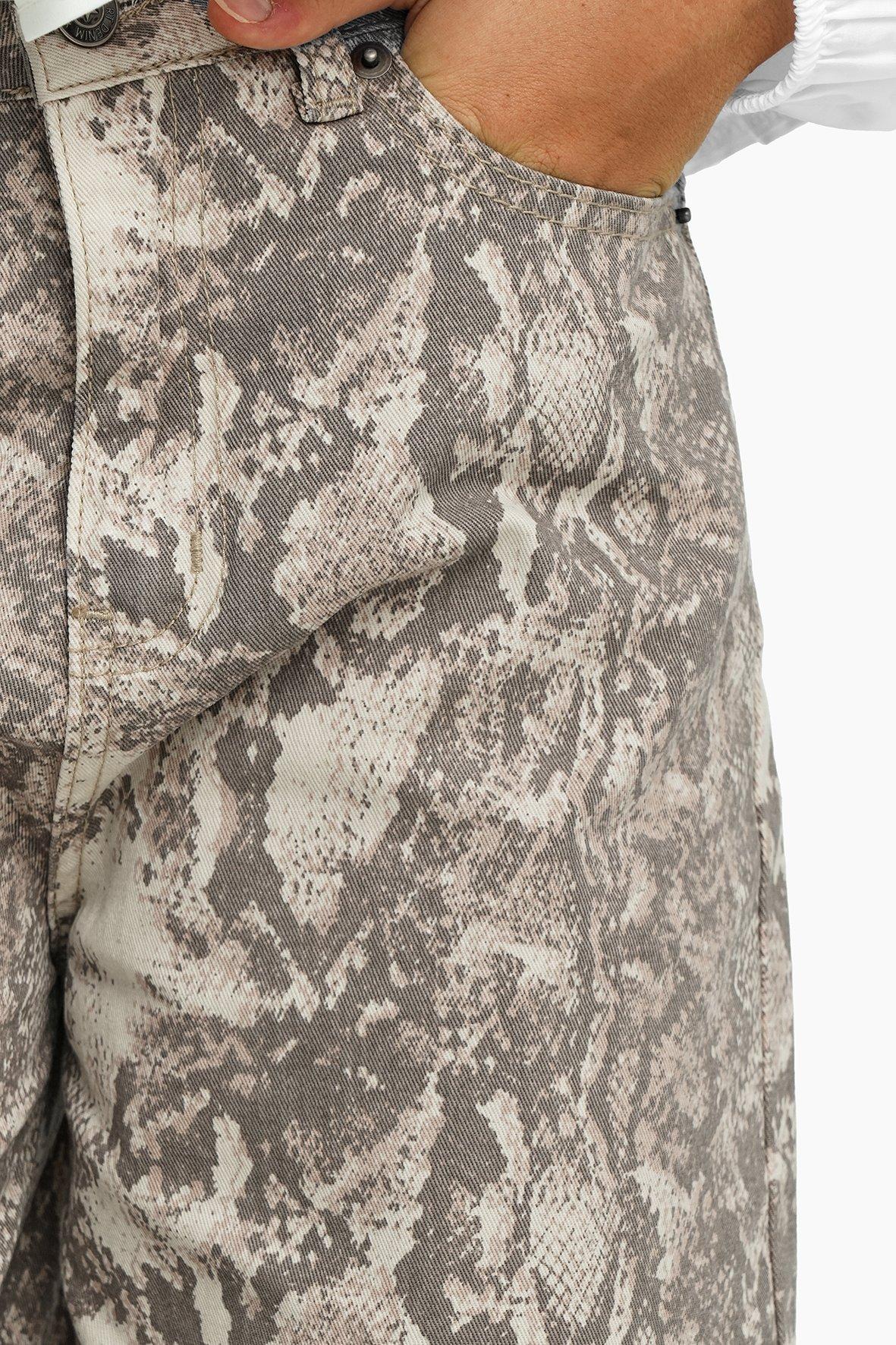 Snake Print Wide-Leg Denim