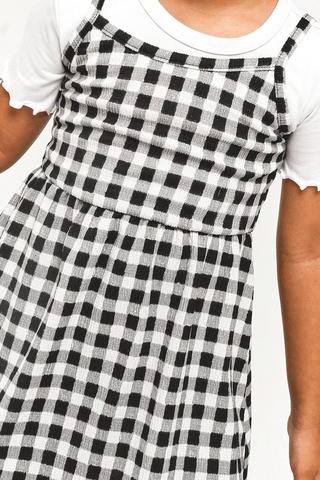 Check Slip Dress And T-Shirt Set