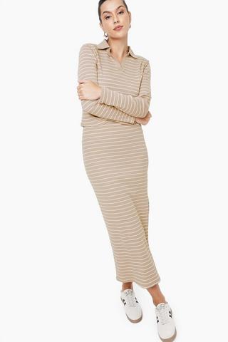 Stripe Midi Skirt