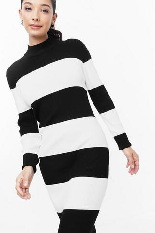 Stripe Knit Bodycon Dress