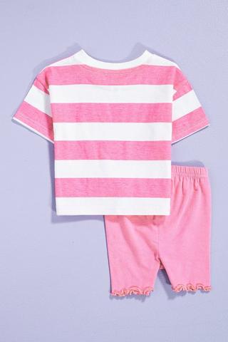 Stripe T-Shirt And Cycle Shorts Set
