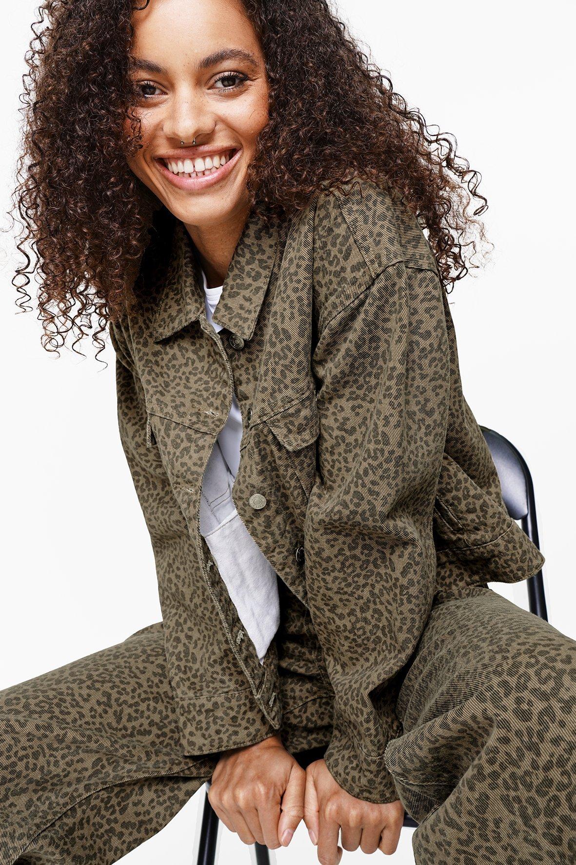 Leopard Print Denim Jacket