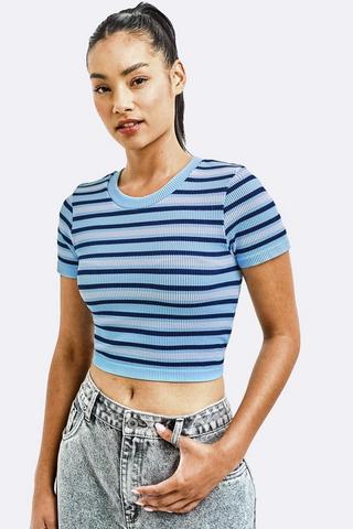 Stripe Seamless Fitted Top