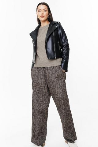 Leopard Print Wide Leg Pants