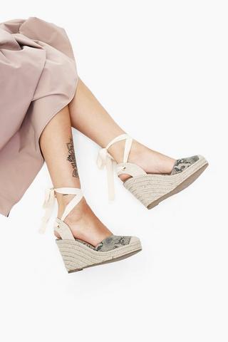 Snakeskin Espadrille Wedge