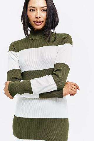 Stripe Knit Bodycon Dress