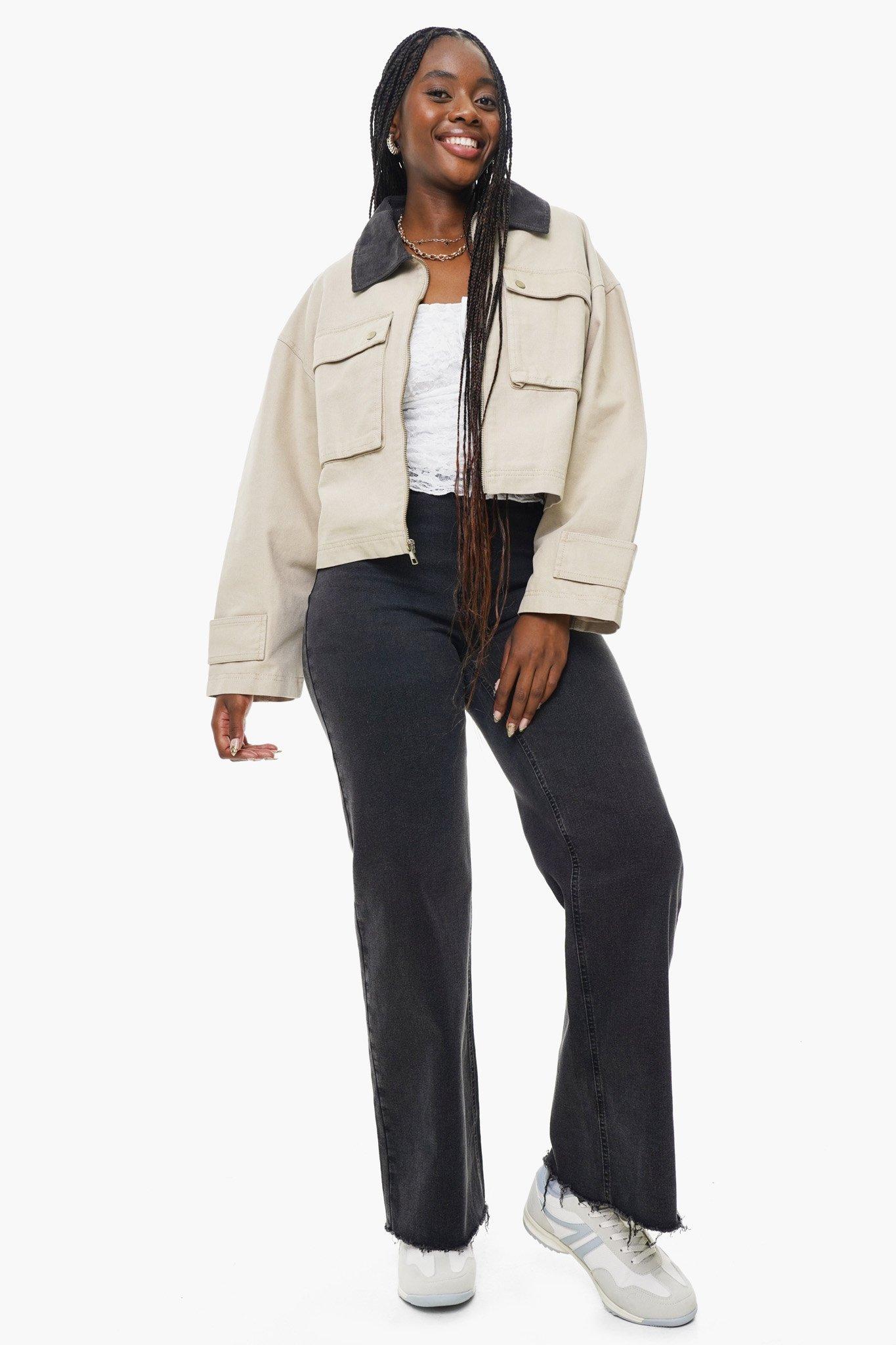 Denim Wide Leg Pant - White main image 1