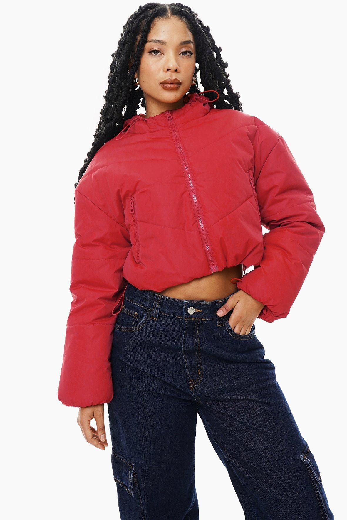 Cropped Hooded Puffer Jacket