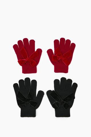 2 Pack Bow Gloves