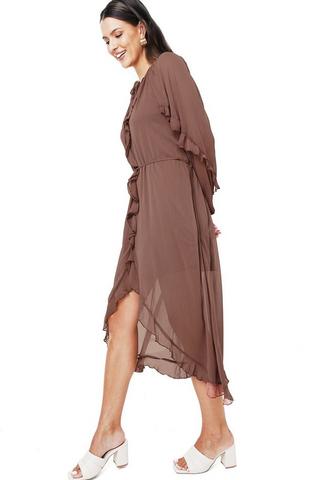 Ruffle Detail Trapeze Dress