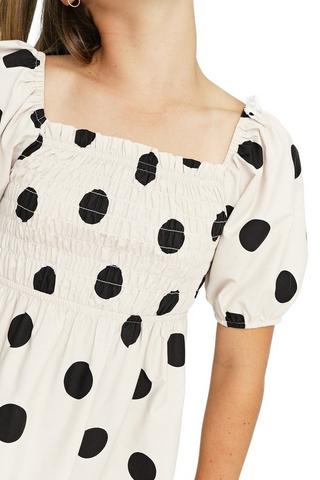 Polka Dot Fit And Flare Dress