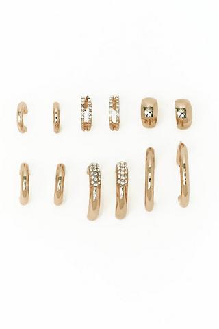 6 Pack Hoop Earrings