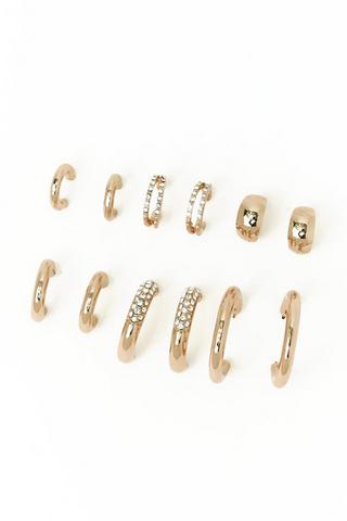 6 Pack Hoop Earrings