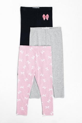 3 Pack Bow Leggings