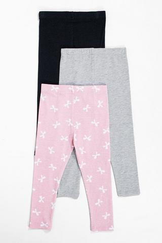 3 Pack Bow Leggings