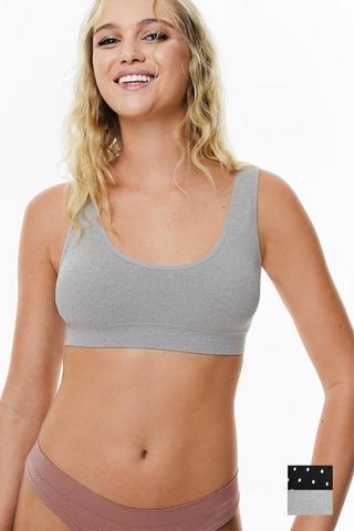 2 Pack Seamless Crop Bra