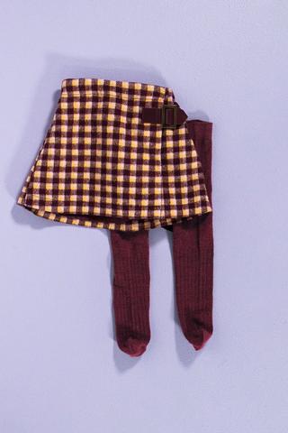Check Skirt And Stockings Set