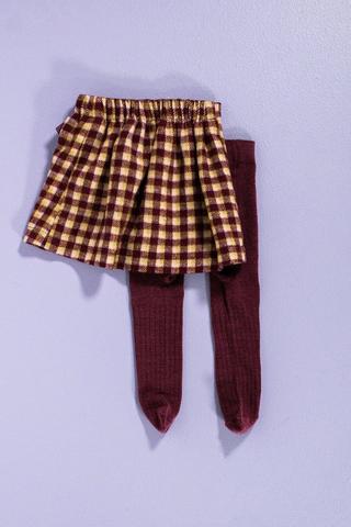 Check Skirt And Stockings Set