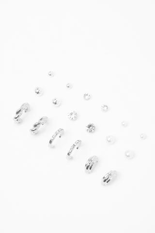 9 Pack Hoop And Stud Earrings