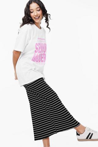 Stripe Midi Skirt