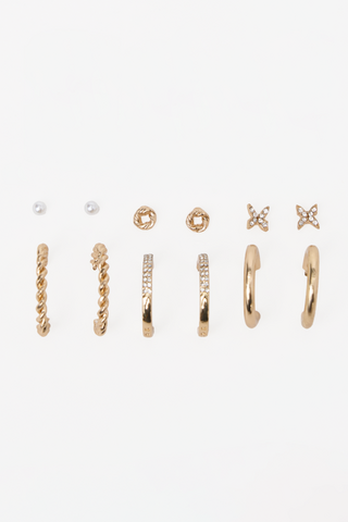 6 Pack Hoop And Stud Earrings