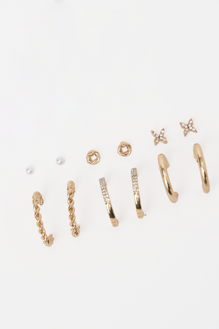 6 Pack Hoop And Stud Earrings