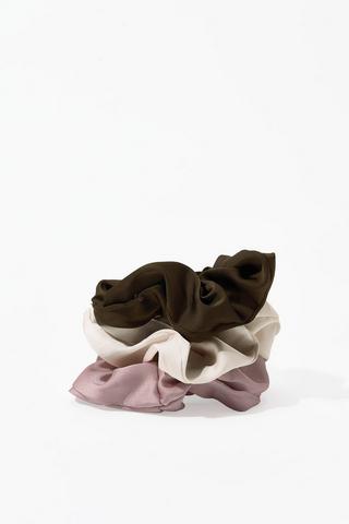 3 Pack Satin Scrunchies