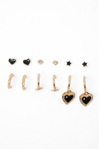 6 Pack Hoop And Stud Earrings