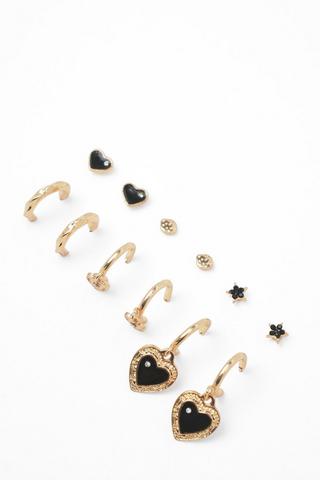 6 Pack Hoop And Stud Earrings