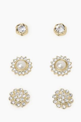 3 Pack Stud Earrings