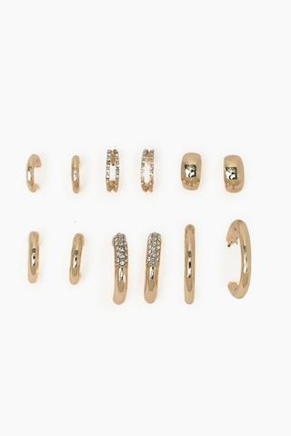 6 Pack Hoop Earrings