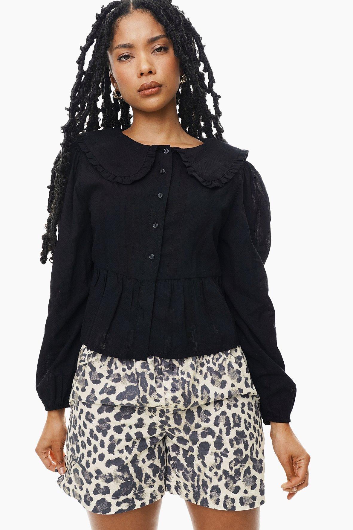 Long Sleeve Solid Color Regular Blouse mtn88738